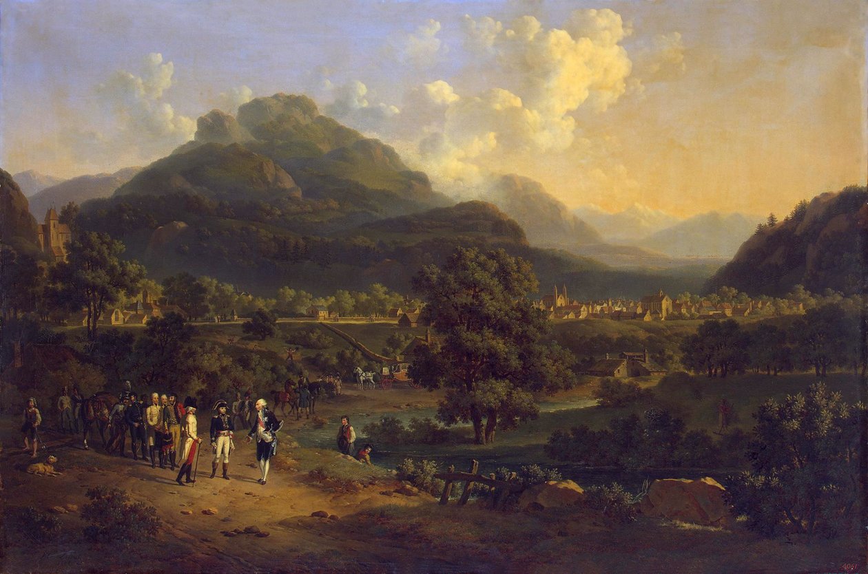 拿破仑与奥地利皇帝大使于4月7日在Leoben Steiermark附近举行会议 作者 Hippolyte Lecomte