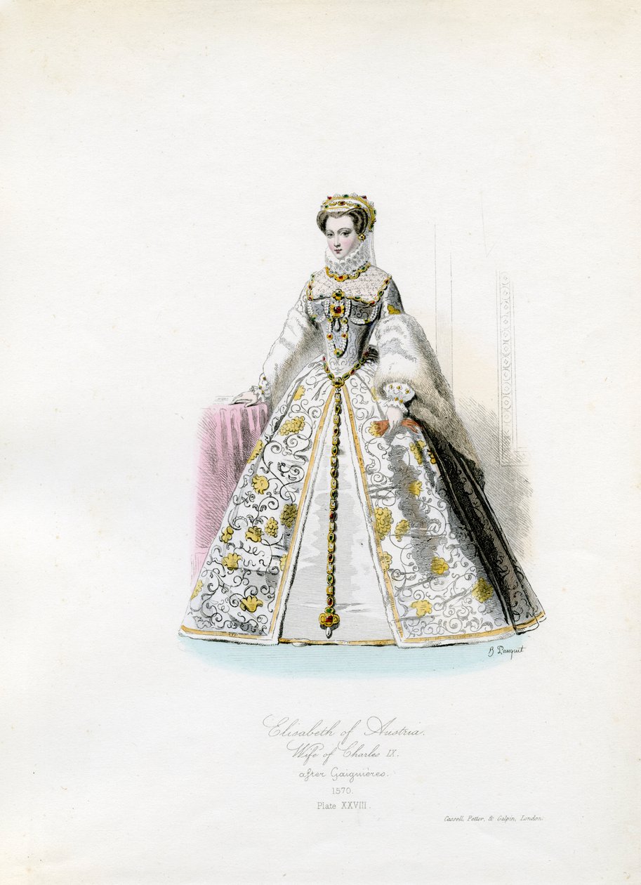 奥地利的伊丽莎白 作者 Hippolyte Louis 和 Polydore Pauquet