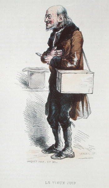Le Vieux Juif》，插图来自《Les Francais Par Eux-Memes》，由L. Curmer在巴黎出版。 作者 Hippolyte Louis 和 Polydore Pauquet