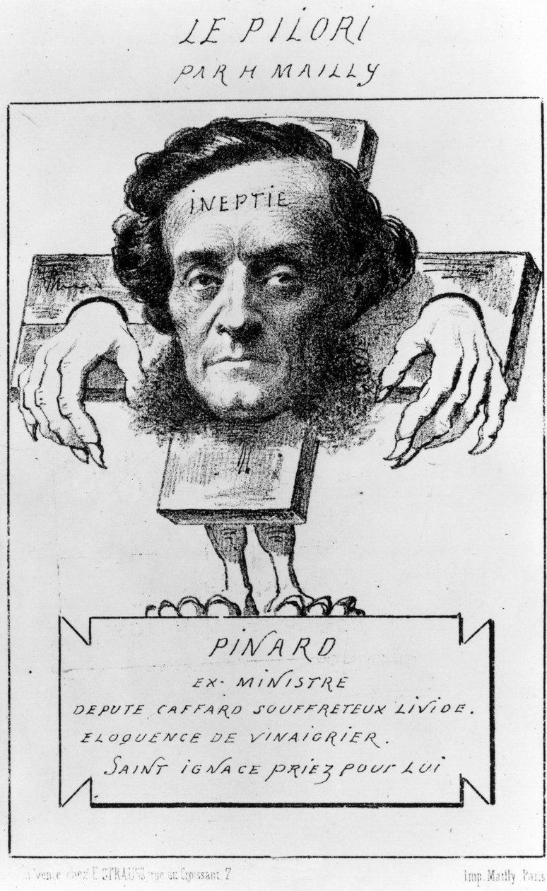 Ernest Pinard 的卡通，c.1857（石版画） 作者 希波利特·梅利