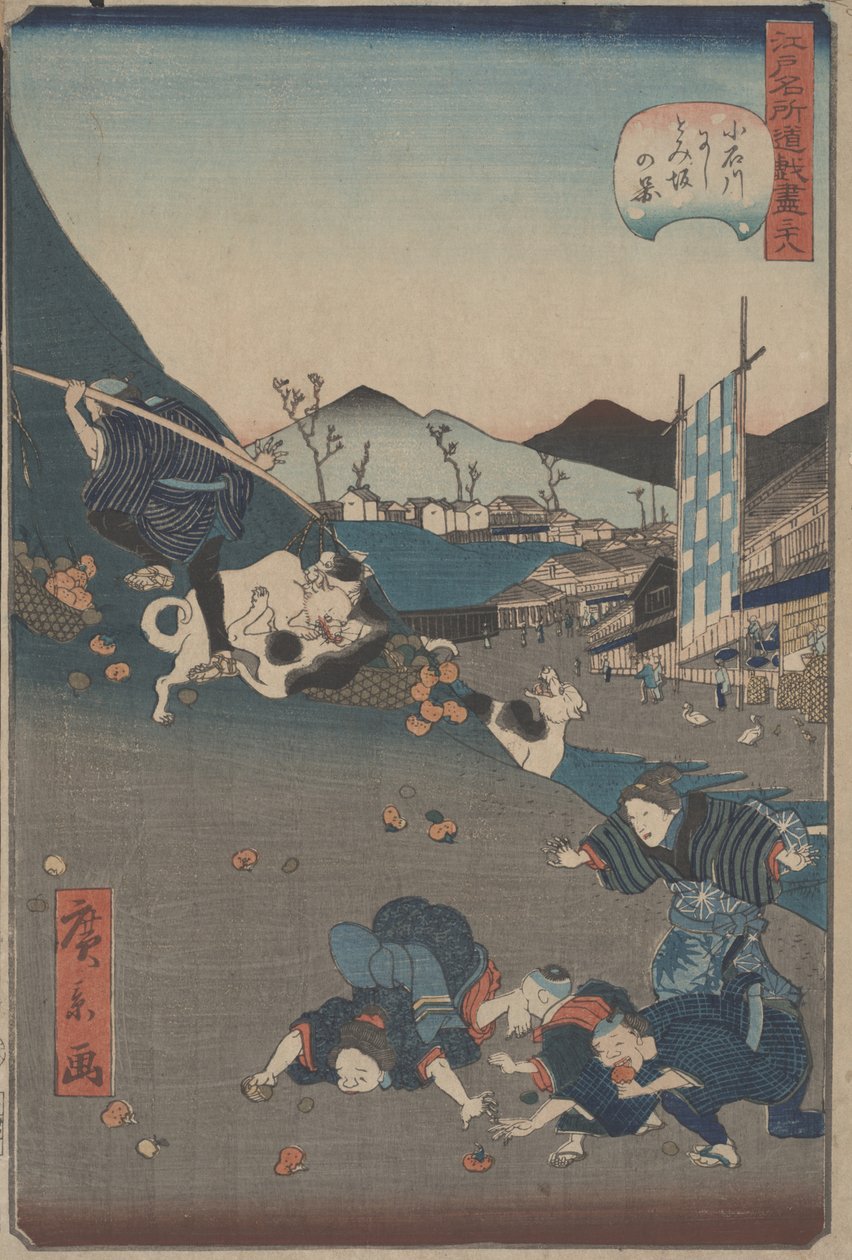 西和伊坂成员小石川的视图，c。 1860年 作者 歌川广景