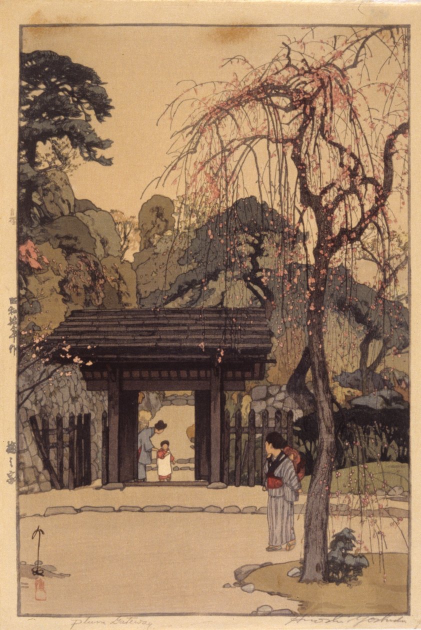 梅门（彩色木版画） 作者 吉田博史