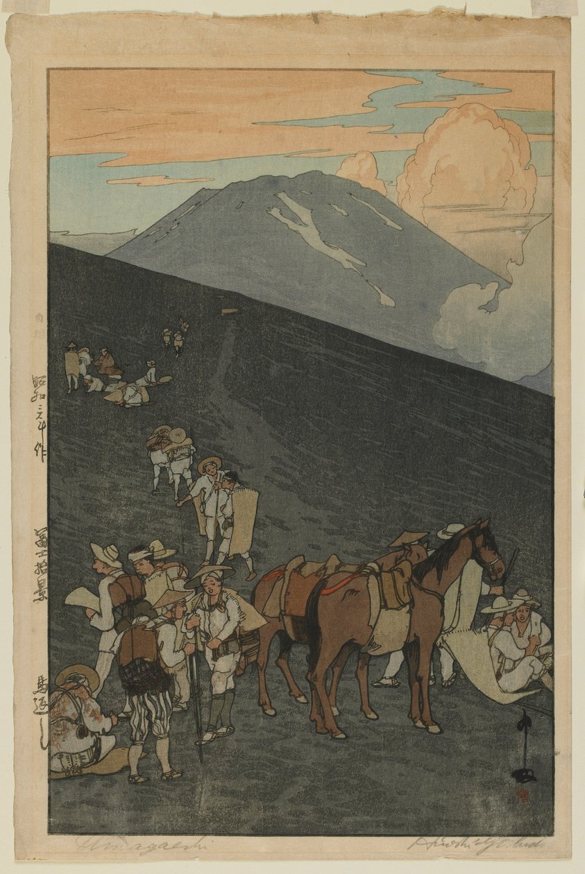 马岸，出自昭和时代《富士山十景》系列 作者 吉田博史