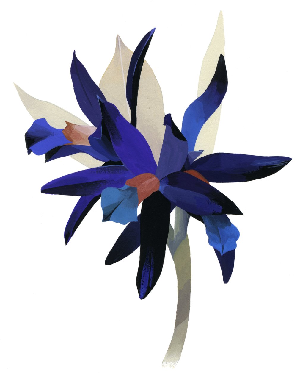 An imaginary flower with a blue base. 作者 井筒宏之