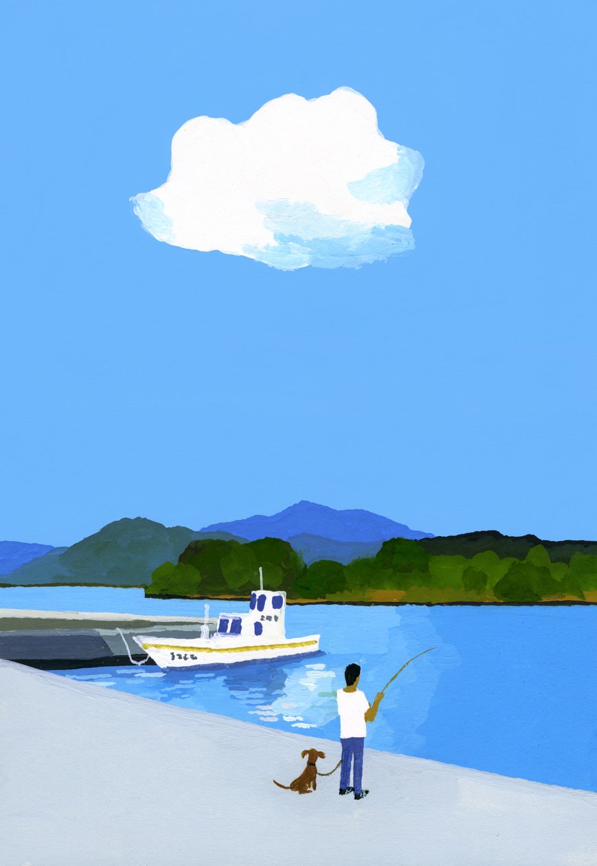 Fishing at the harbor. 作者 井筒宏之