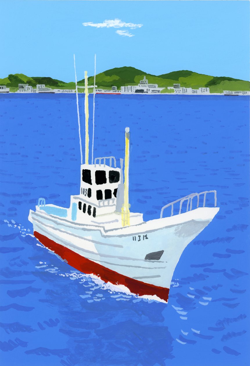 Fishing boat and harbor 作者 井筒宏之