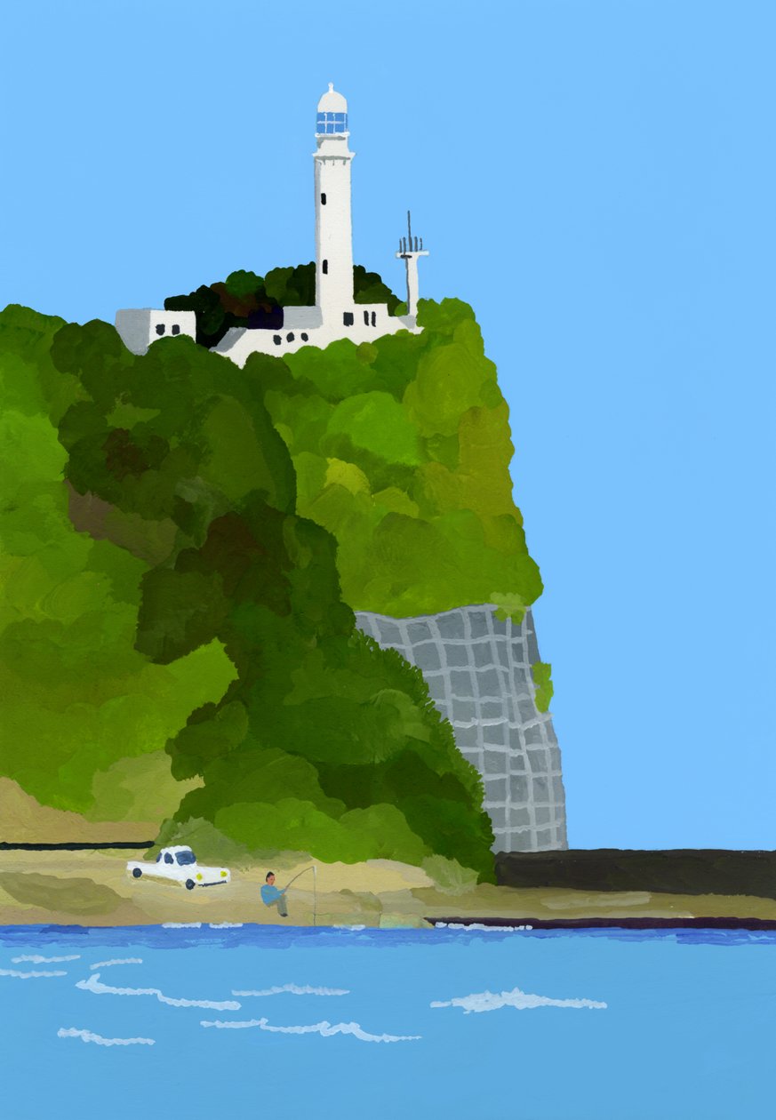 Lighthouse, car and fishing 作者 井筒宏之
