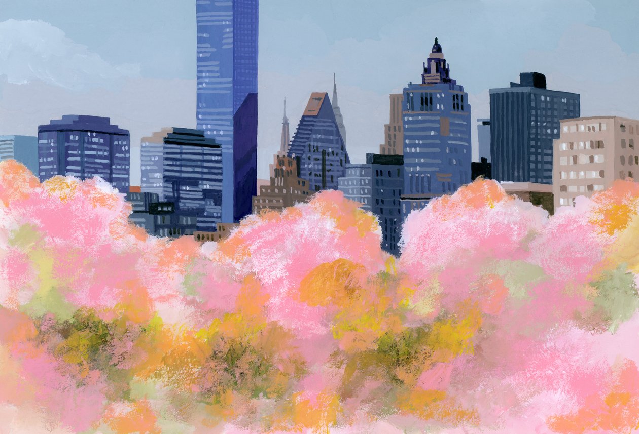 New York and cherry blossoms、2016， 作者 井筒宏之