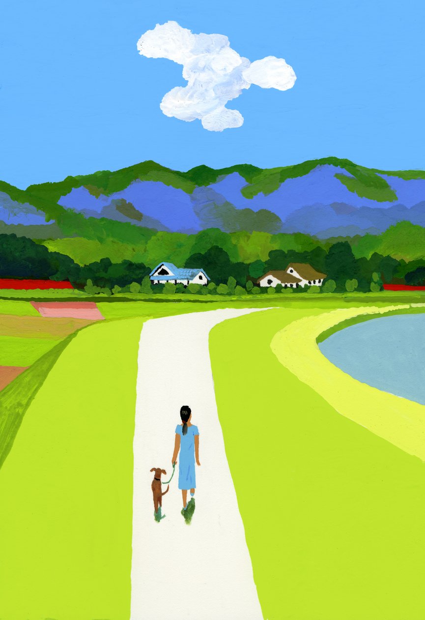 The Blue Mountains and the Woman Walking with the Dog 作者 井筒宏之