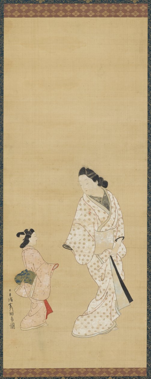 余卓和一个女孩，1688-1697。 作者 菱川诸房