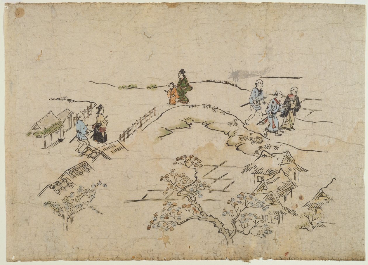 Yoshiwara no Tei，c.1680（彩色木版画） 作者 菱川师信