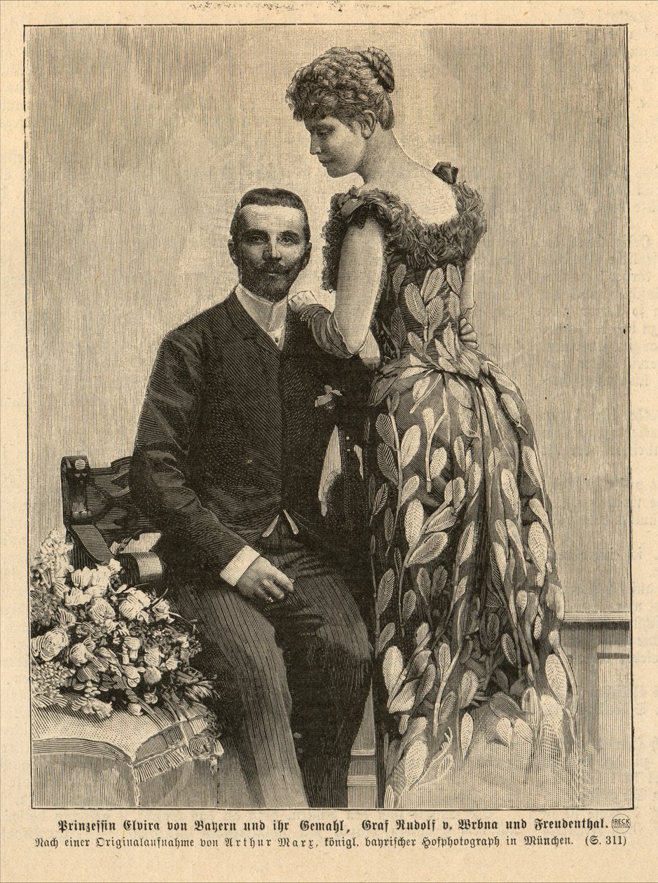 巴伐利亚公主Elvira（1868-1943）与她的丈夫Rudolf von Wrbna-Kaunitz-Rietberg-Questenberg和Freudenthal 作者 法院摄影师亚瑟·马克思（Arthur Marx）