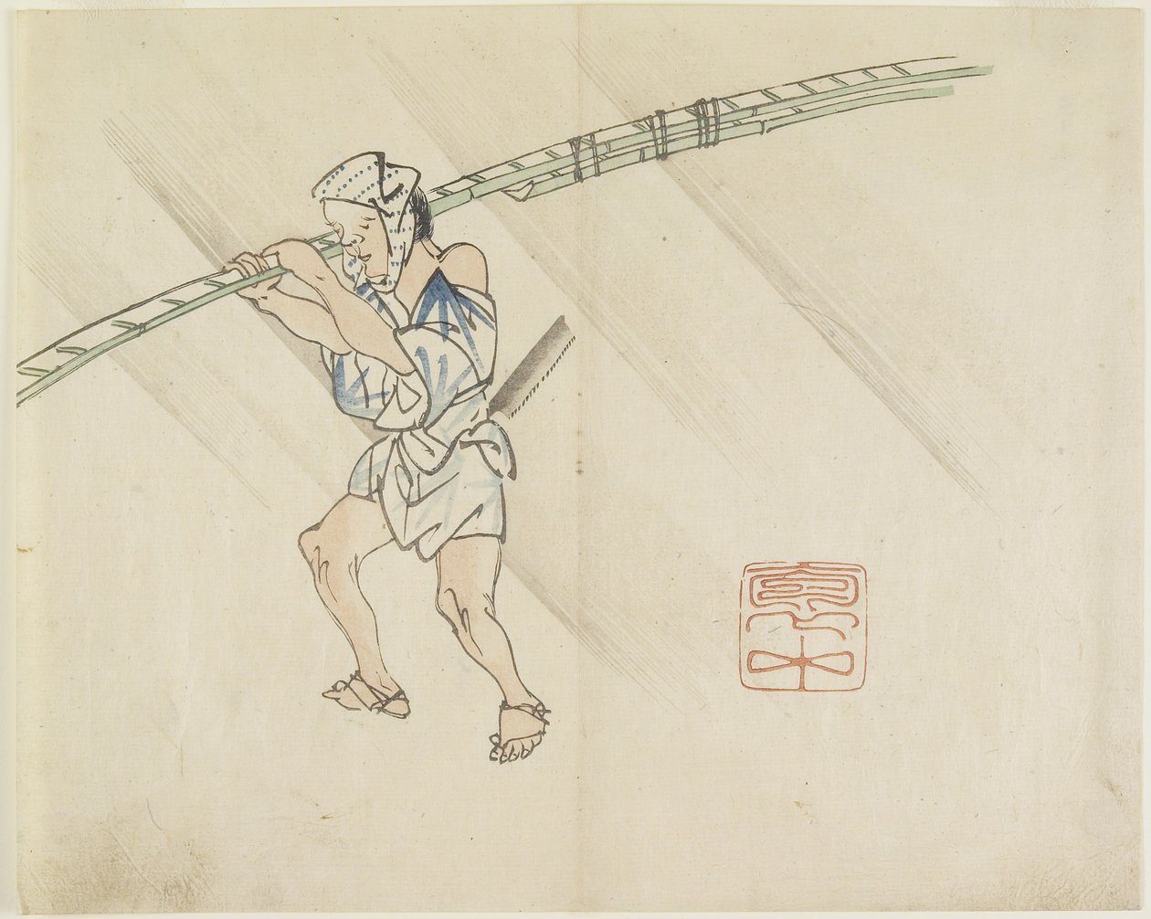 （Bamboo Pole Vendor），c。 1830 作者 北国