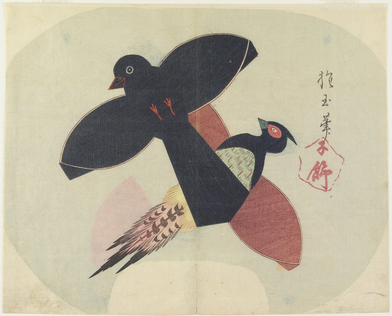 （鸟形风筝），c。 1830 作者 北国