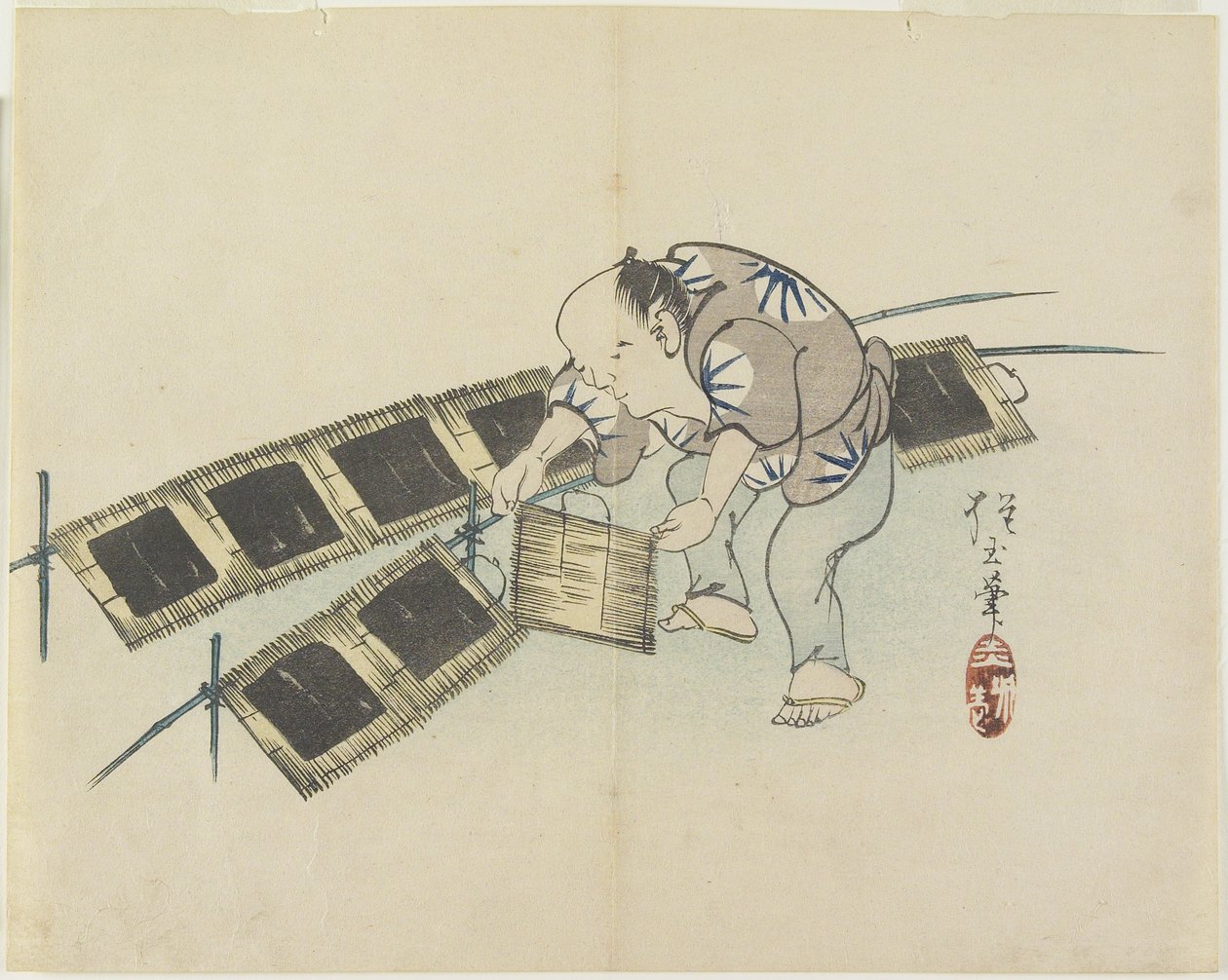 （干燥紫菜），c.1830 作者 北国