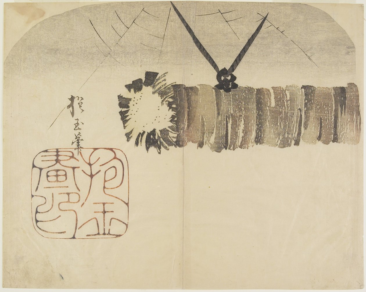 （用于打击寺庙钟声的日志），c。 1830 作者 北国