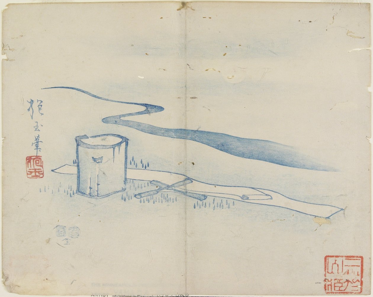 （多摩川河砸丝绸），1841年 作者 北国