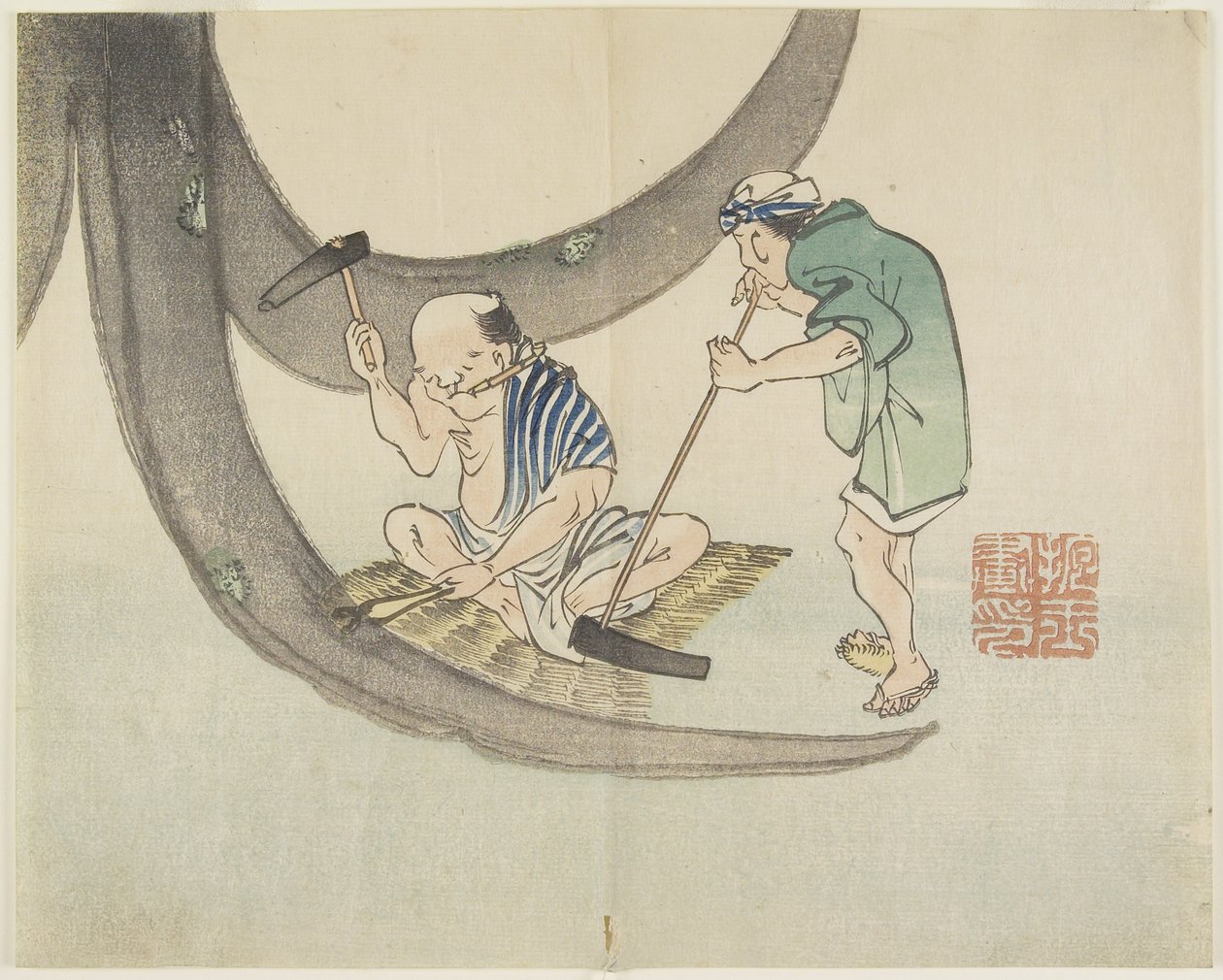 （修理船），c。 1830 作者 北国