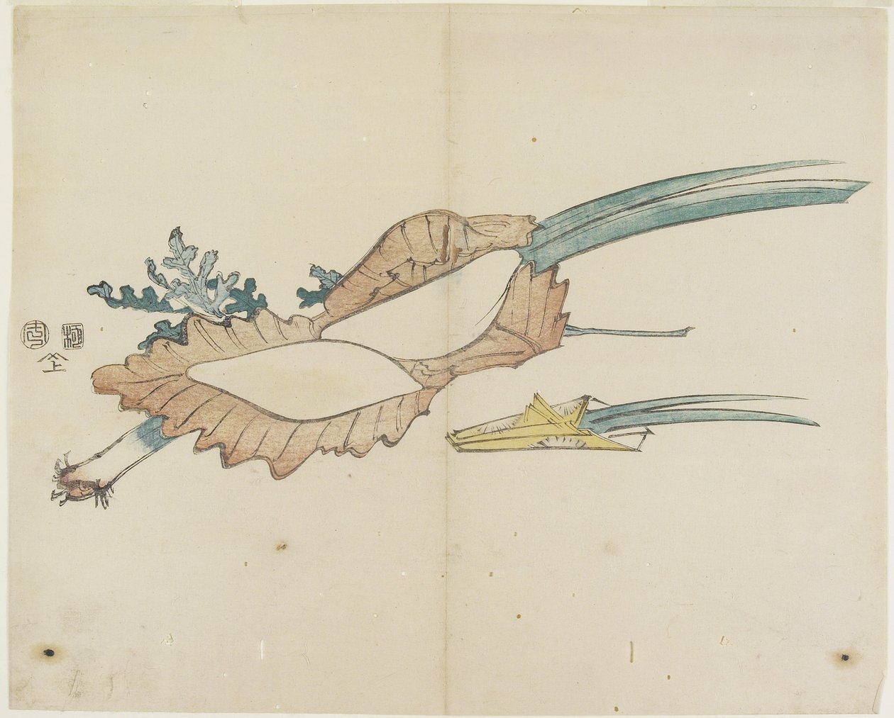 （米饼和鸢尾叶为男孩的Fetival），1841年 作者 北国