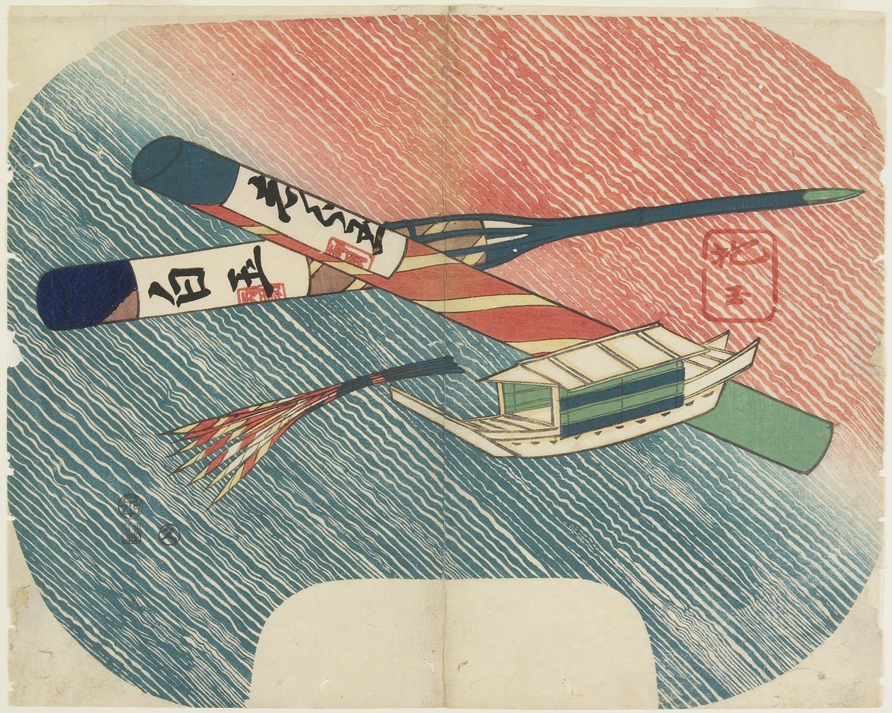 （玩具船和烟花），1840年 作者 北国