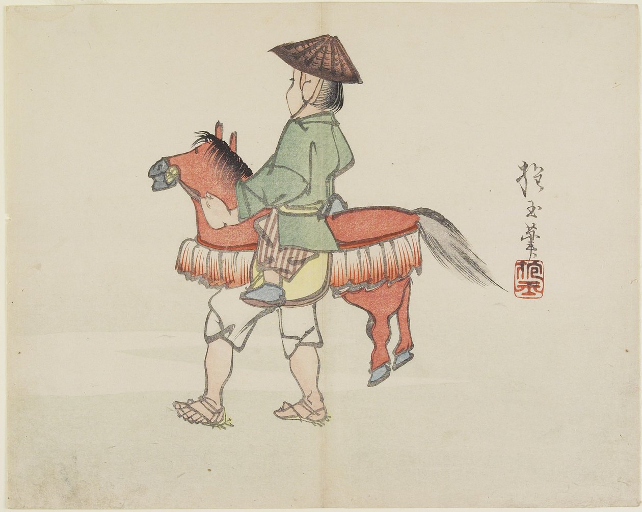 （街头表演者与马服装），c。 1830 作者 北国
