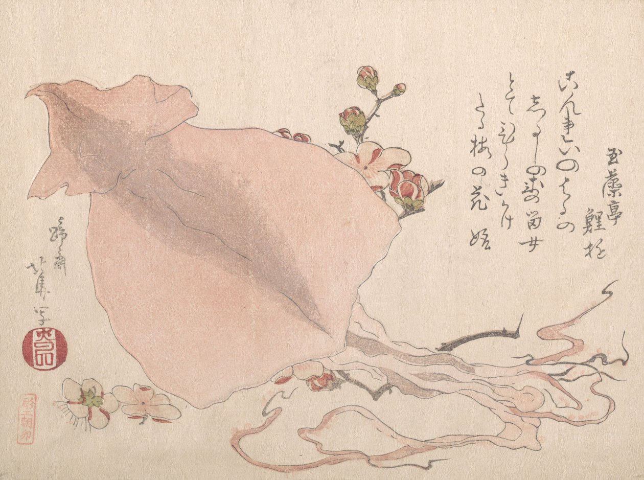 墨鱼干和梅花，19世纪初 作者 北马