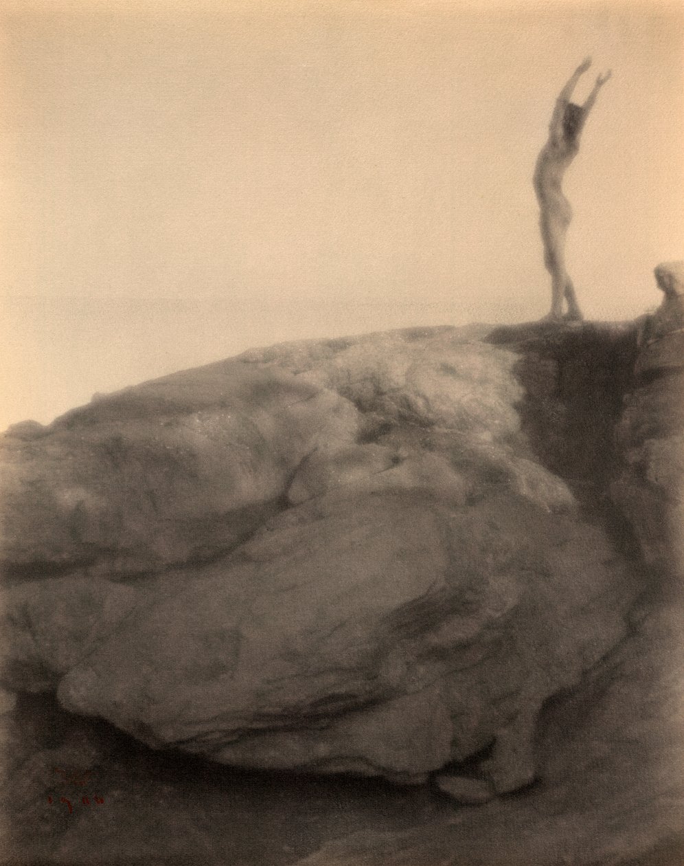 Boy in Rocky Landscape by F. Holland Day 作者 荷兰弗雷德·戴