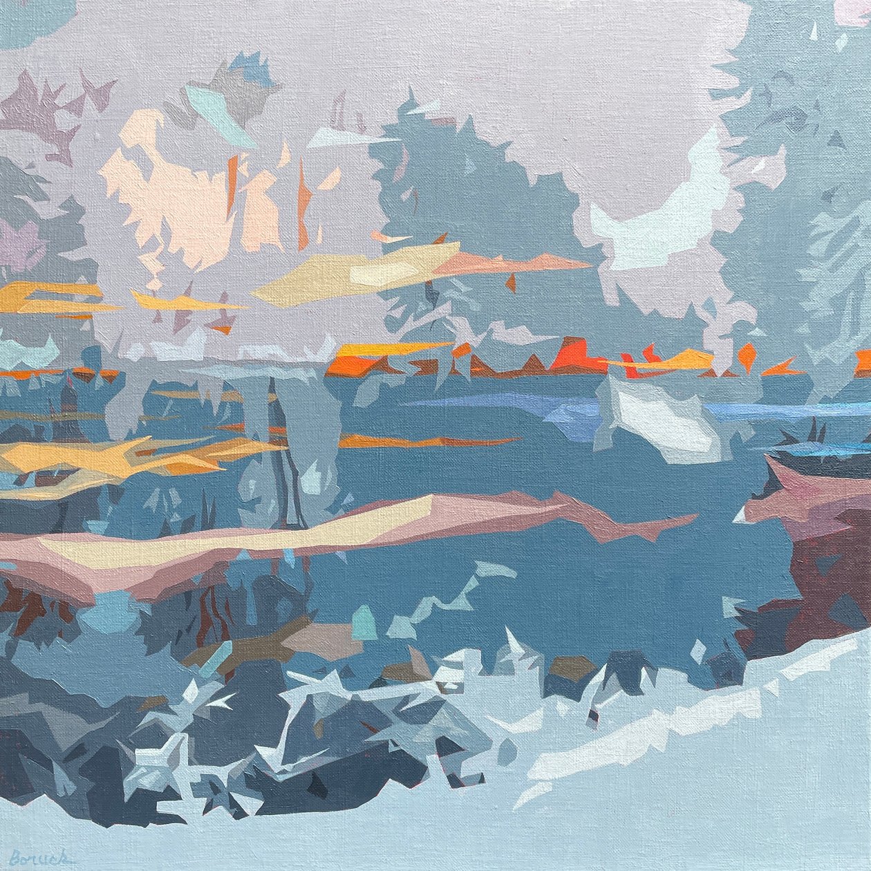 Obscura 景观 #5，2023 年（亚麻布油画） 作者 霍莉·博鲁克