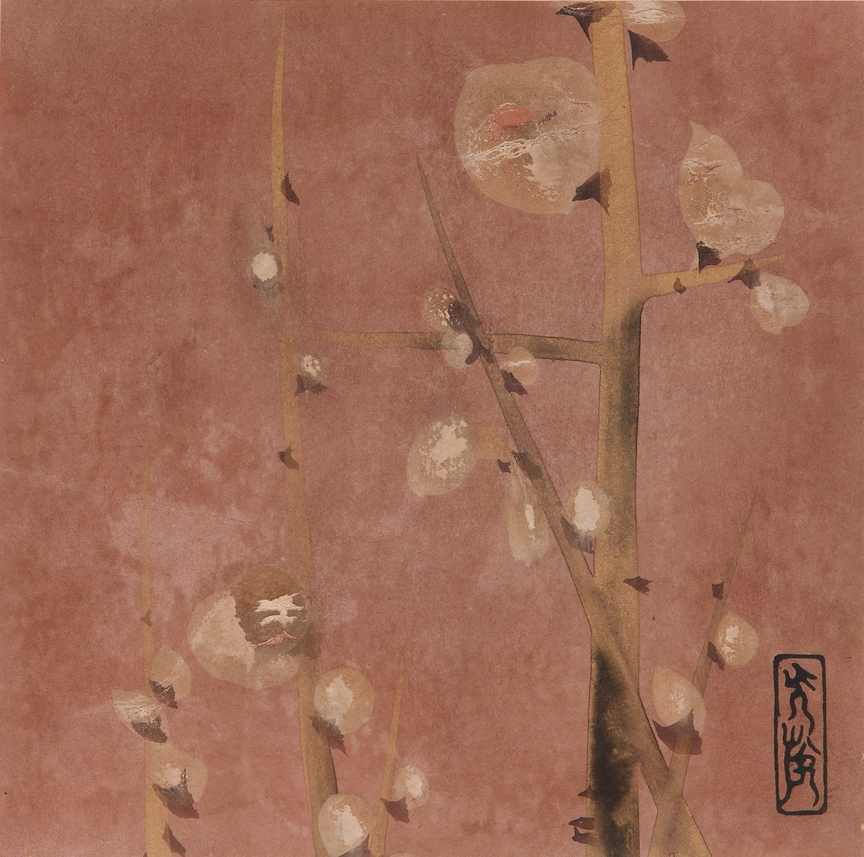 梅花，江户时期，16世纪末-17世纪初。 作者 本南光悦