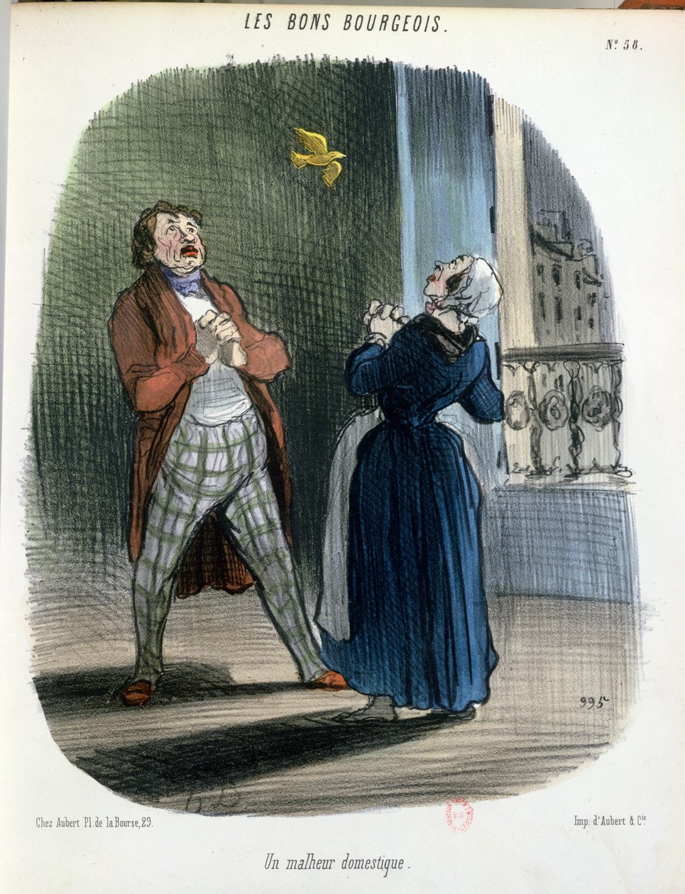 国内事件，来自&39;Les Bons Bourgeois&39;，第1835-40页 作者 奥诺雷·杜米埃