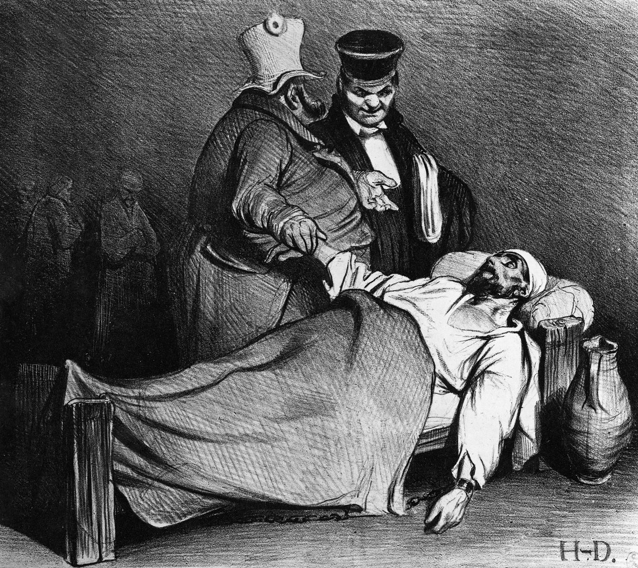 1834年9月11日，路易菲利普与法国司法部长一起漫画，来自&39;La Caricature&39; 作者 奥诺雷·杜米埃