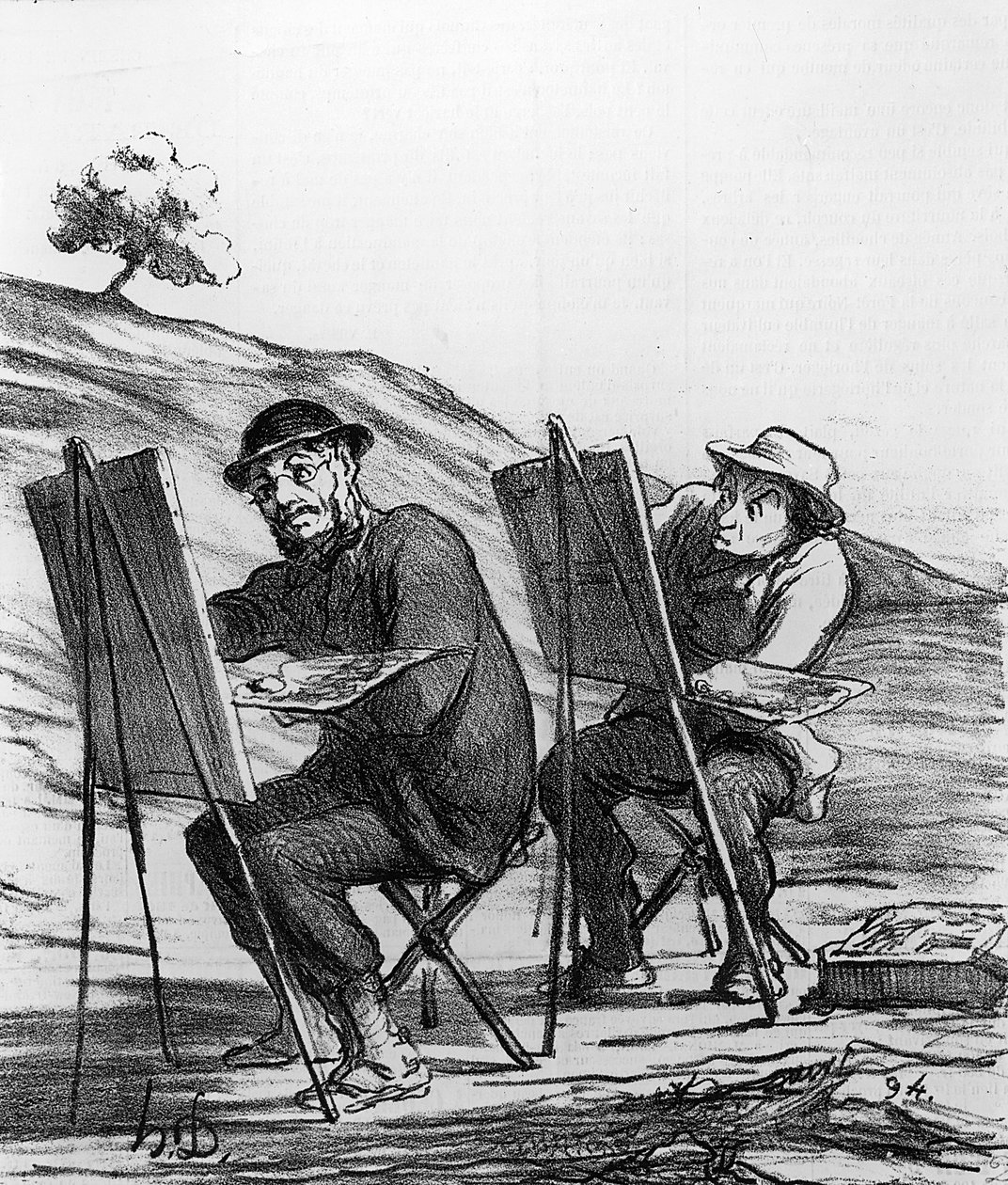 卡通讽刺风景画家，来自&39;Charivari&39;杂志，1865年5月12日 作者 奥诺雷·杜米埃
