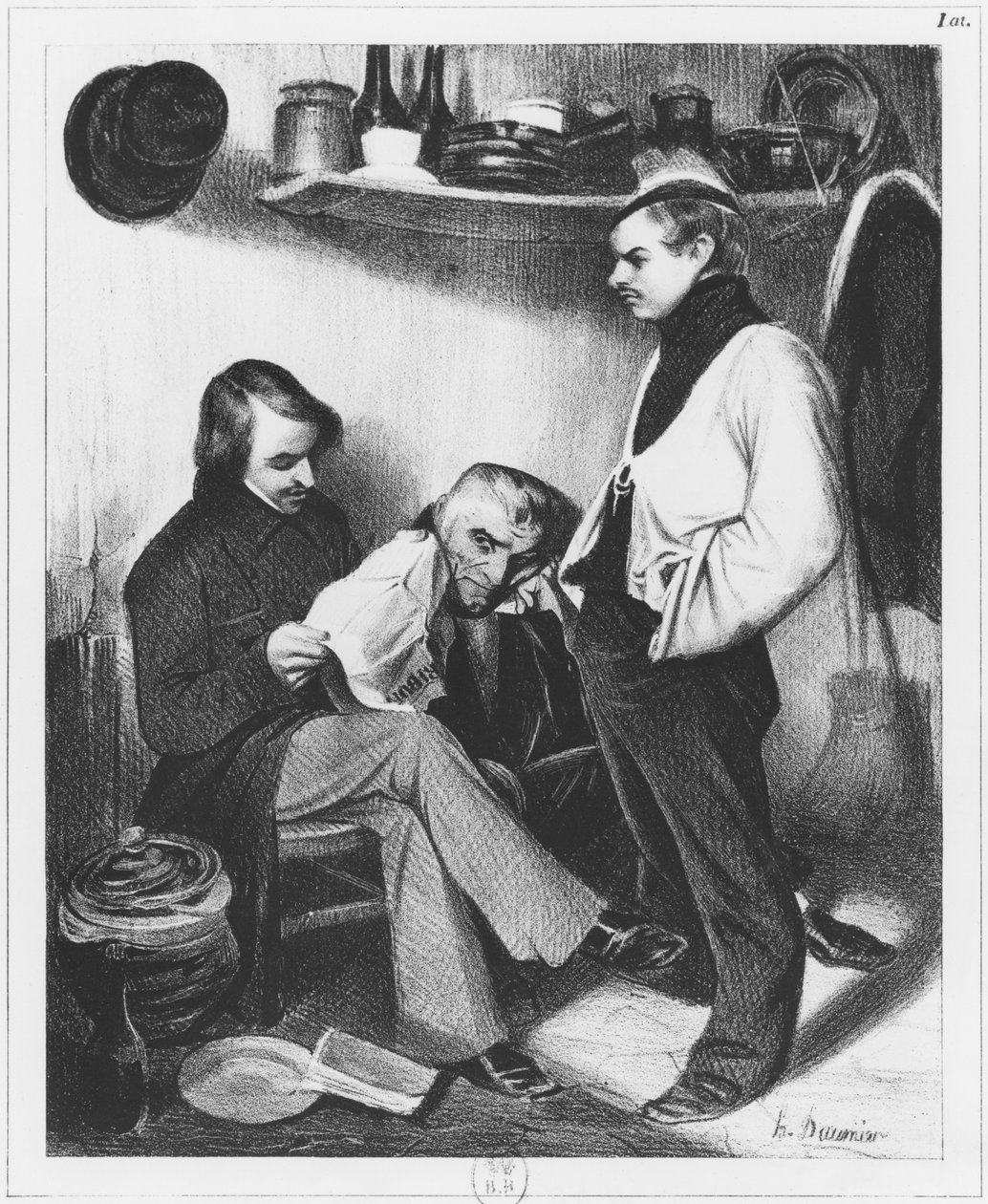 回忆Sainte-Pelagie，来自&39;Le Charivari&39;的插图，1843年3月14日 作者 奥诺雷·杜米埃