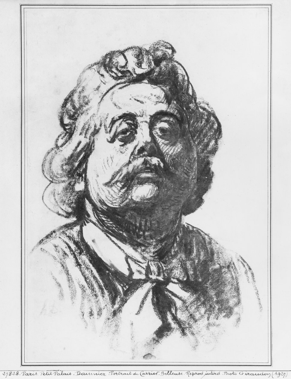 1863年雕塑家Albert Ernest Carrier-Belleuse的肖像（纸上的木炭） 作者 奥诺雷·杜米埃