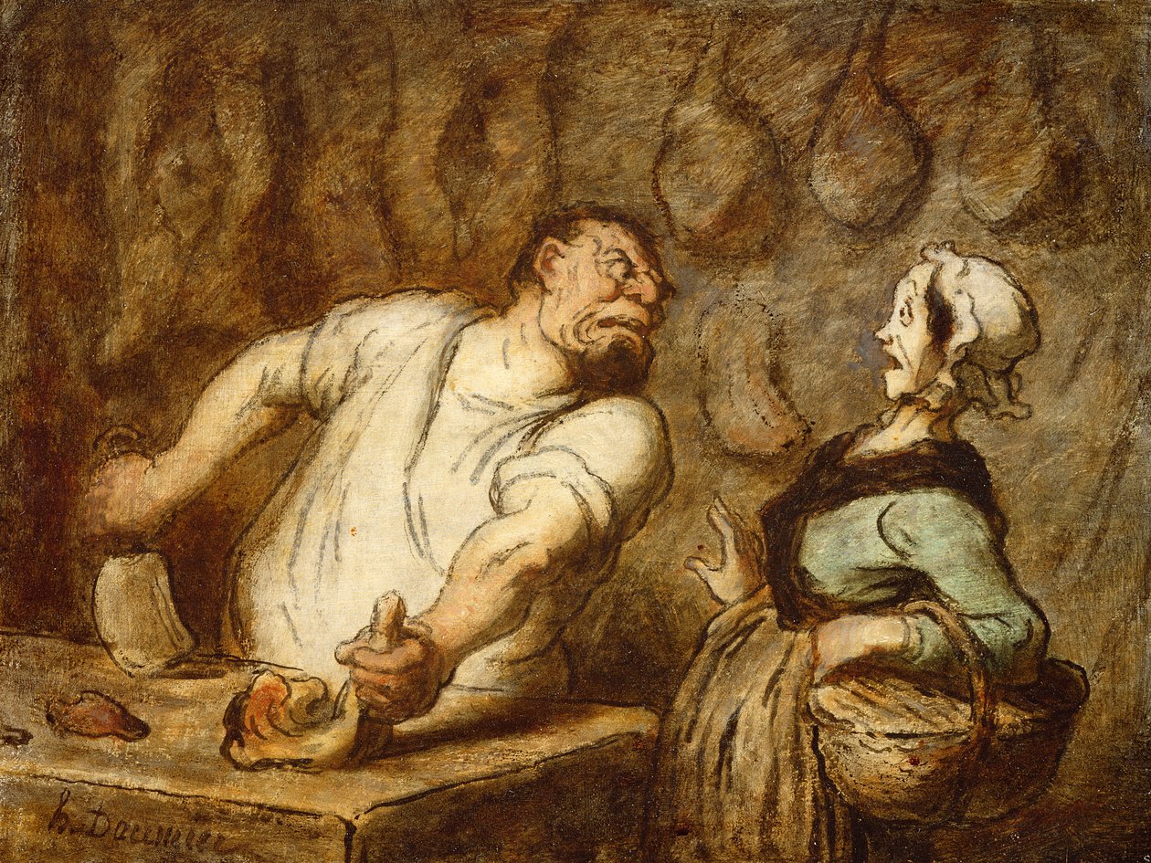 Butcher，蒙马特市场，c.1857-58 作者 奥诺雷·杜米埃