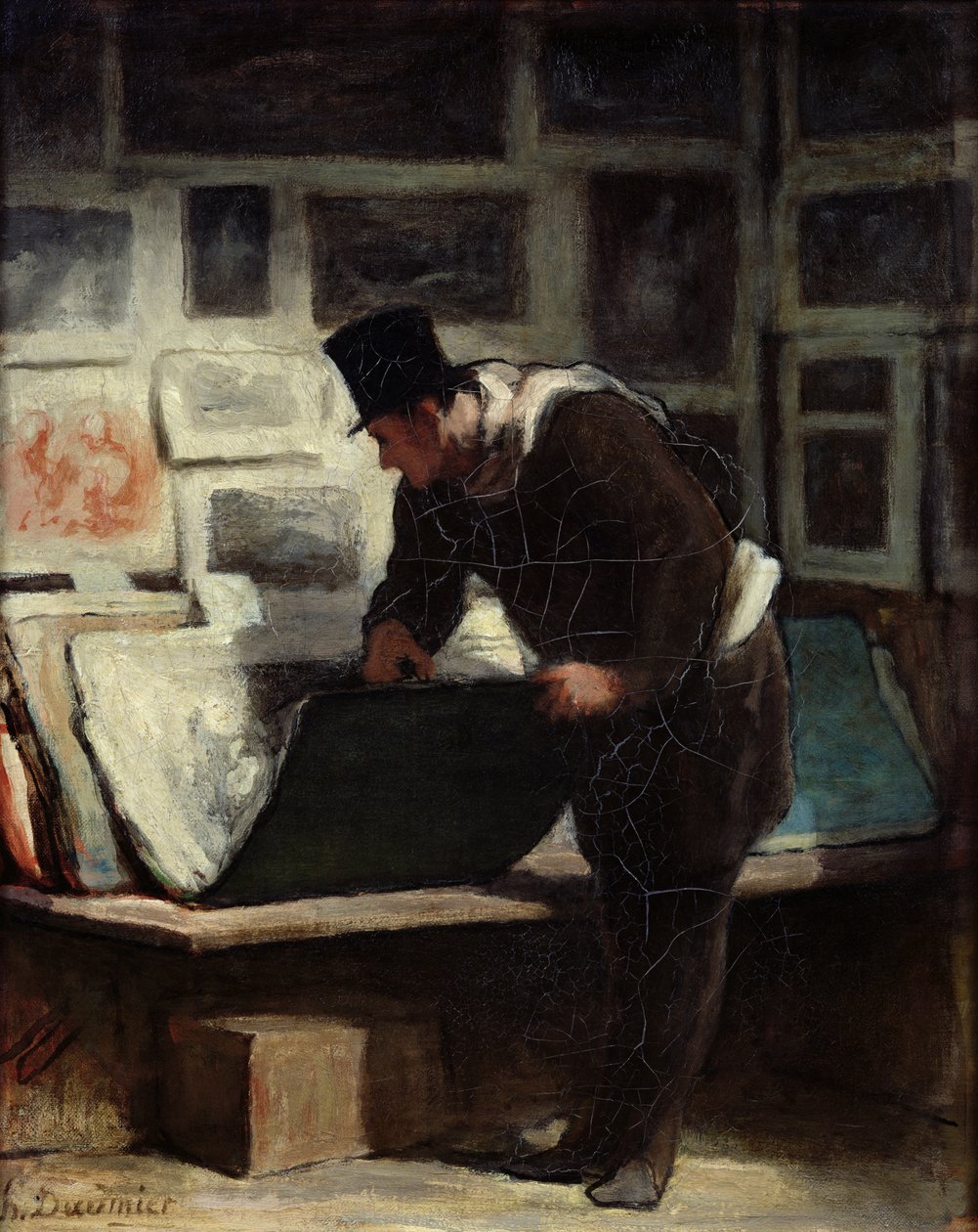 雕刻收藏家，1860-62 作者 奥诺雷·杜米埃
