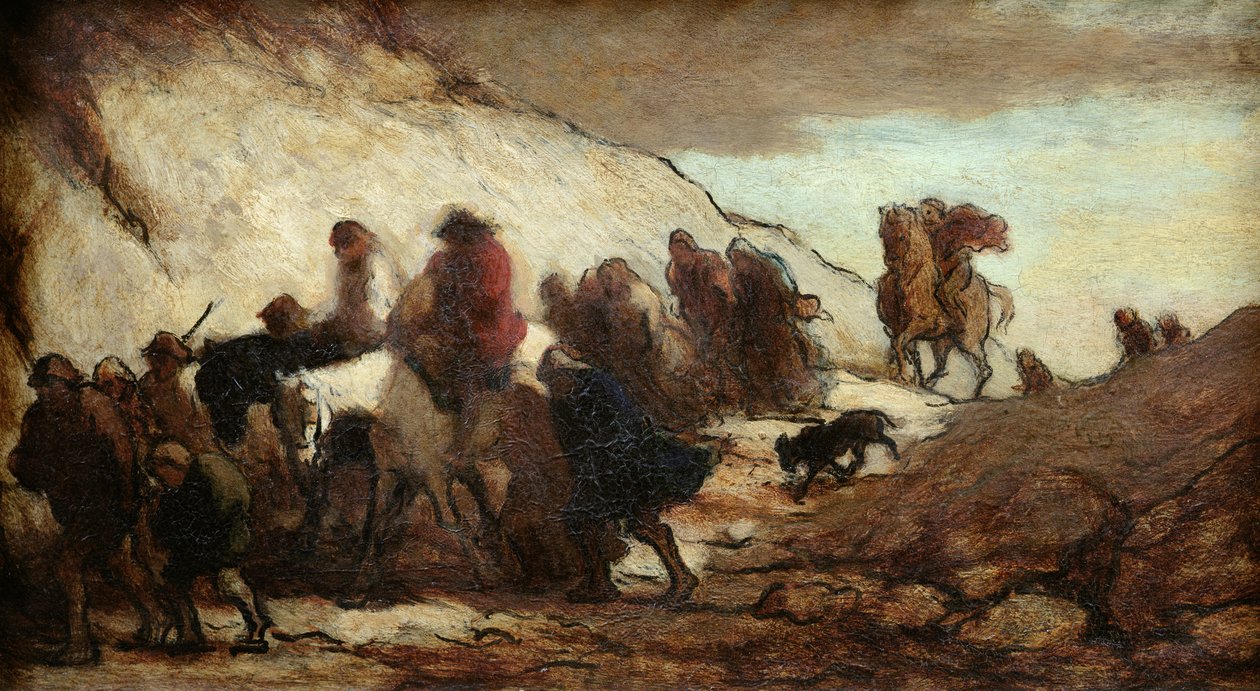 逃犯或移民，c.1849-50 作者 奥诺雷·杜米埃