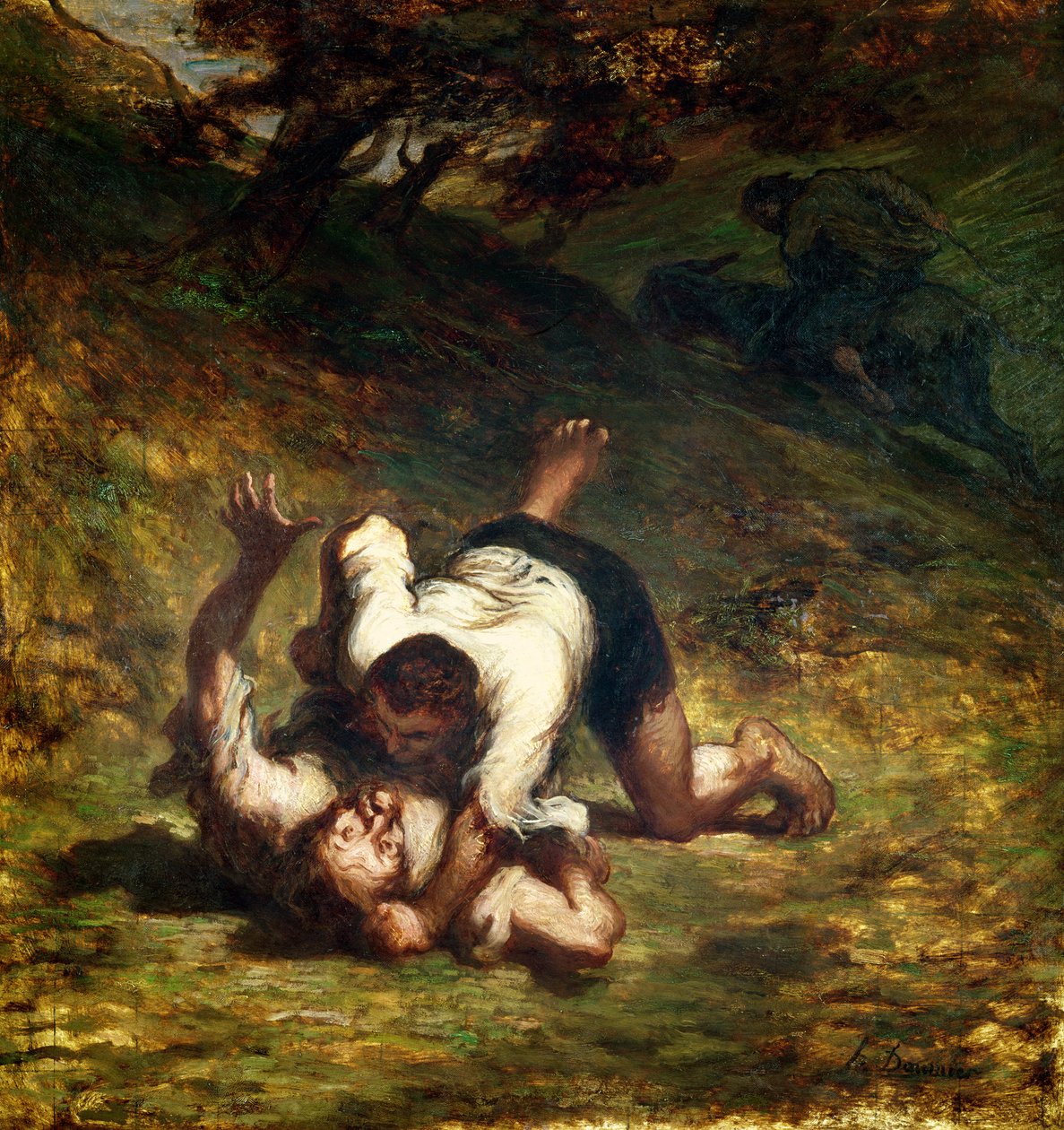 盗贼和驴，c.1858-60 作者 奥诺雷·杜米埃