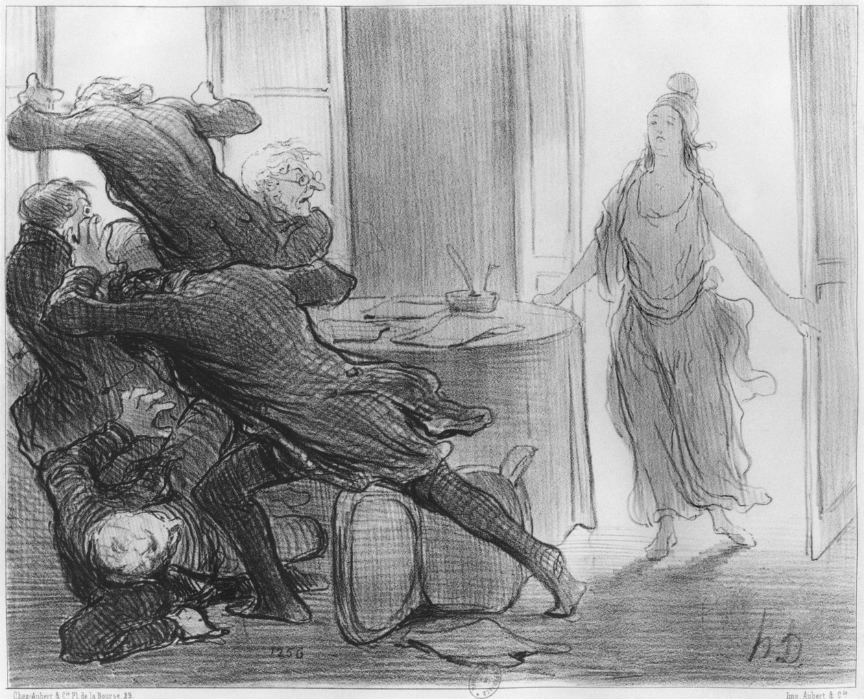 上一次内阁会议，1848年3月9日“Le Charivari”的插图 作者 奥诺雷·杜米埃