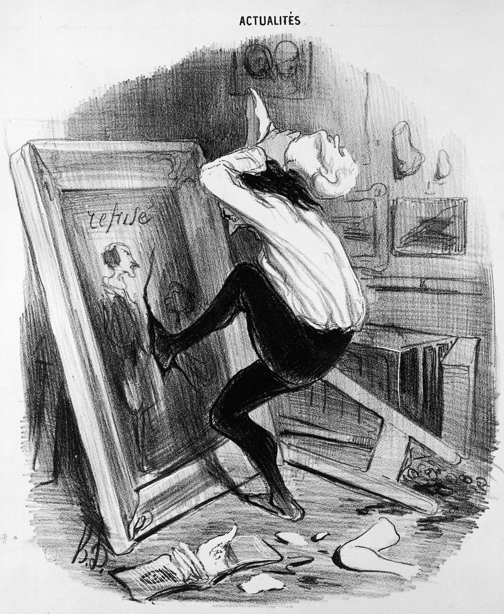 “忘恩负义的国家，你不应该拥有我的杰作”，1840年 作者 奥诺雷·杜米埃