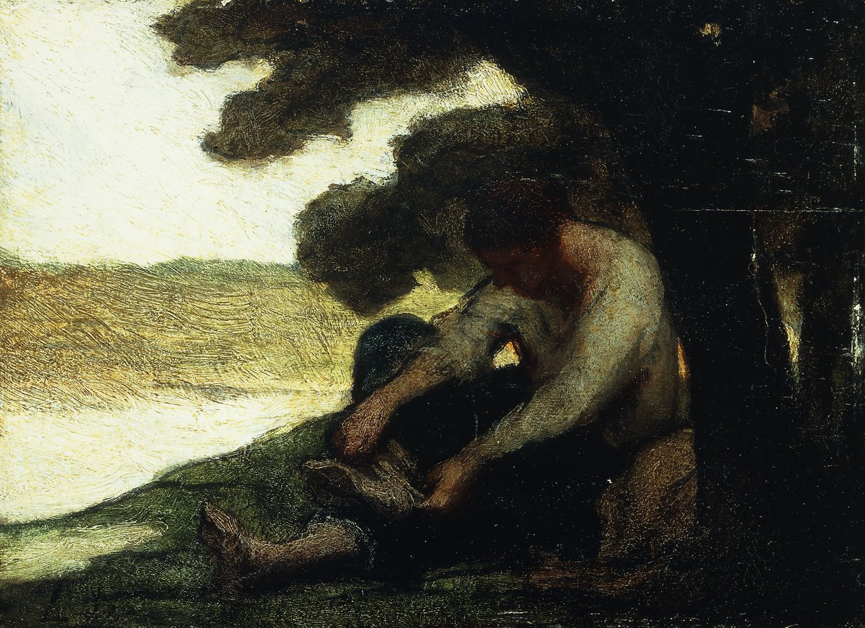 游泳后；阿佩尔·勒·贝恩（c.1846年） 作者 奥诺雷·杜米埃