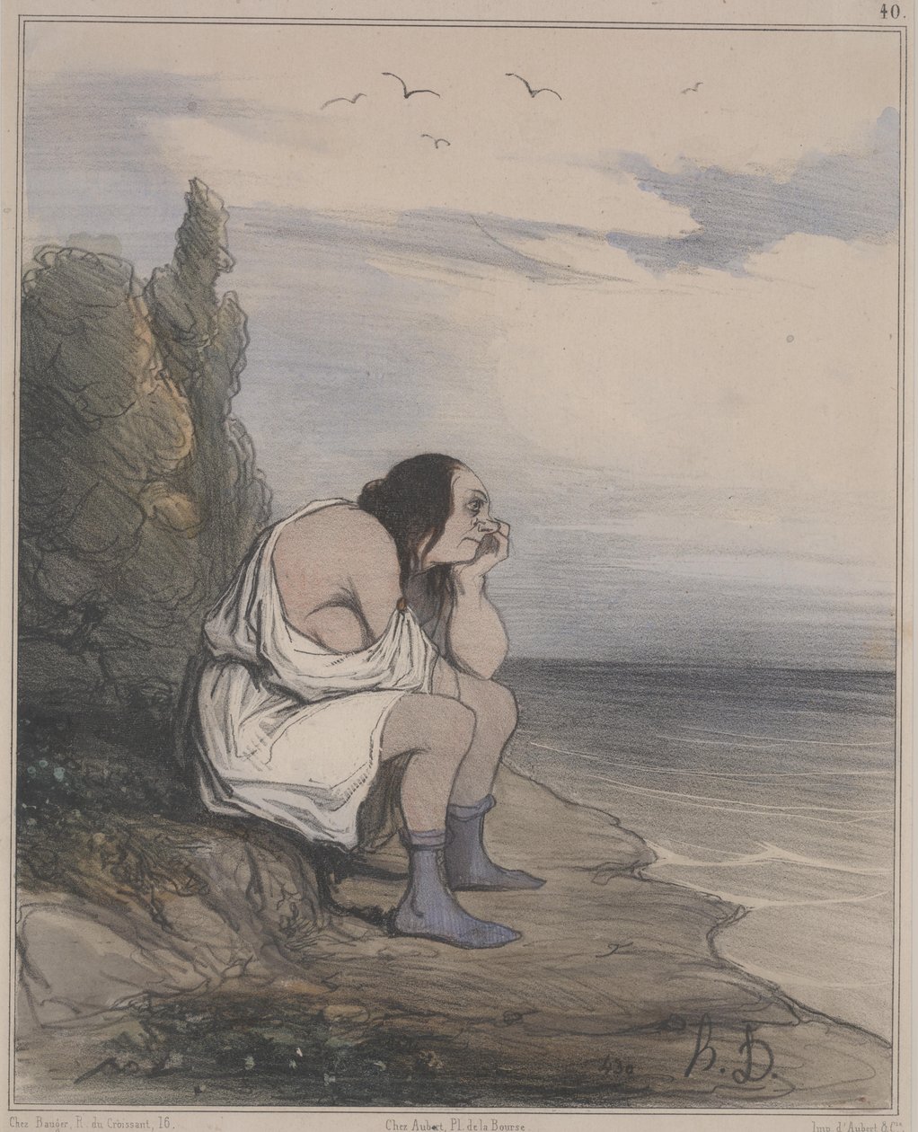 Ancient History, no. 40: The Despair of Calypso (Histoire Ancienne, no. 40: Le désespoir de Calypso 作者 奥诺雷·杜米埃