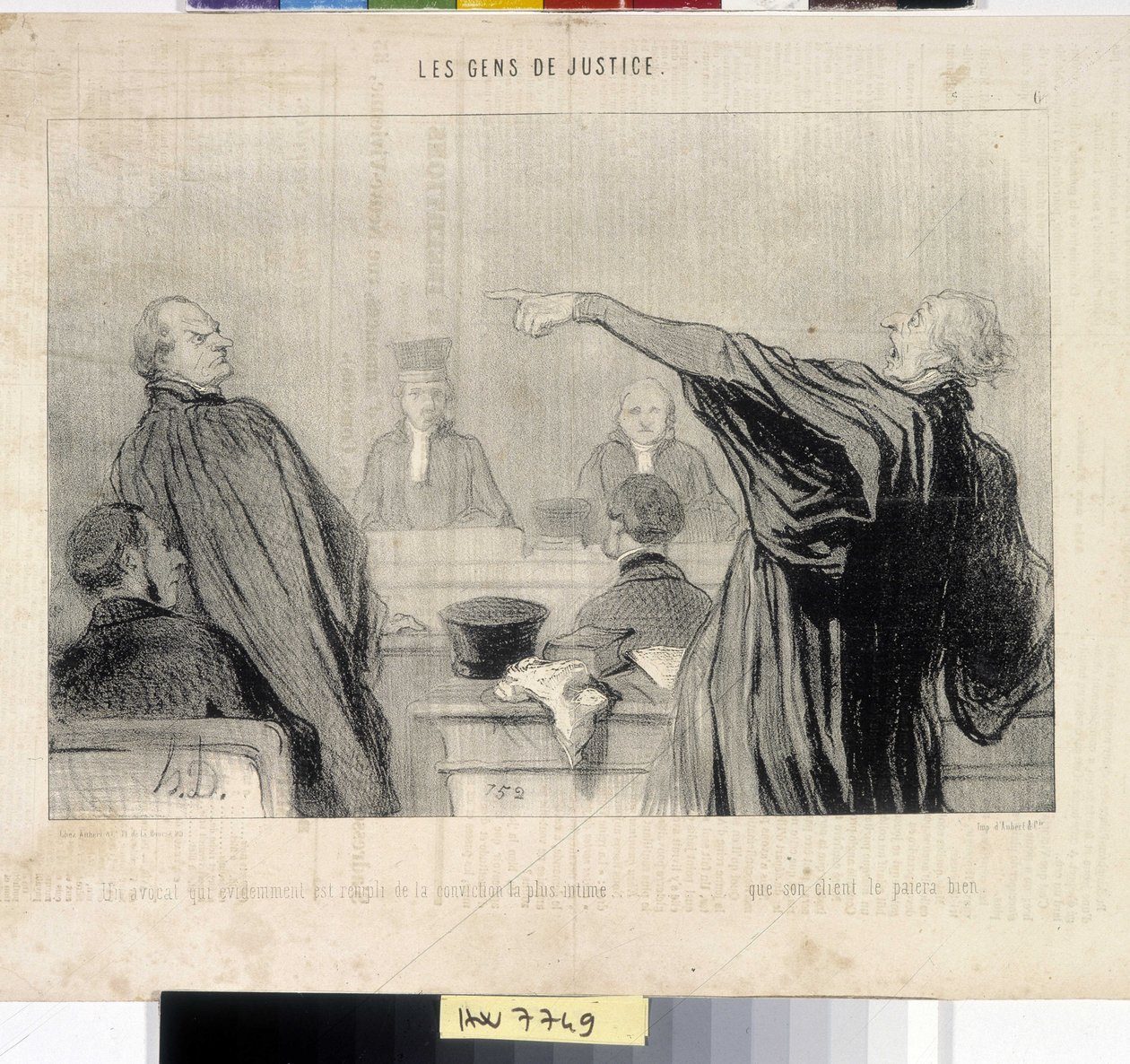 奥诺雷·杜米埃 (1808-1879) 的作品。 Charivari 的历史可追溯至 1845 年：Serie LES PEANS DE JUSTICE。 “一位显然充满最深切信念的律师……他的客户会付给他丰厚的报酬””” MUSEE DES BEAUX ARTS - PALAIS LONGCHAMP, MARSEILLE Ext 作者 奥诺雷·杜米埃