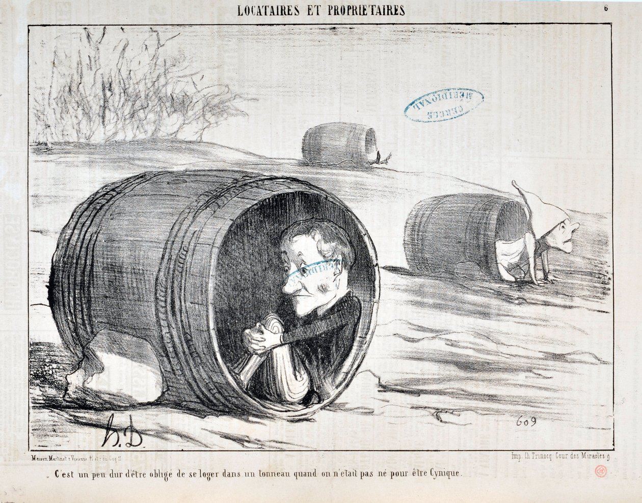 Honore Daumier (1808-1879)的艺术作品《Charivari》可追溯到1854年：TENNIQUES ET OWNIRES系列 "C
