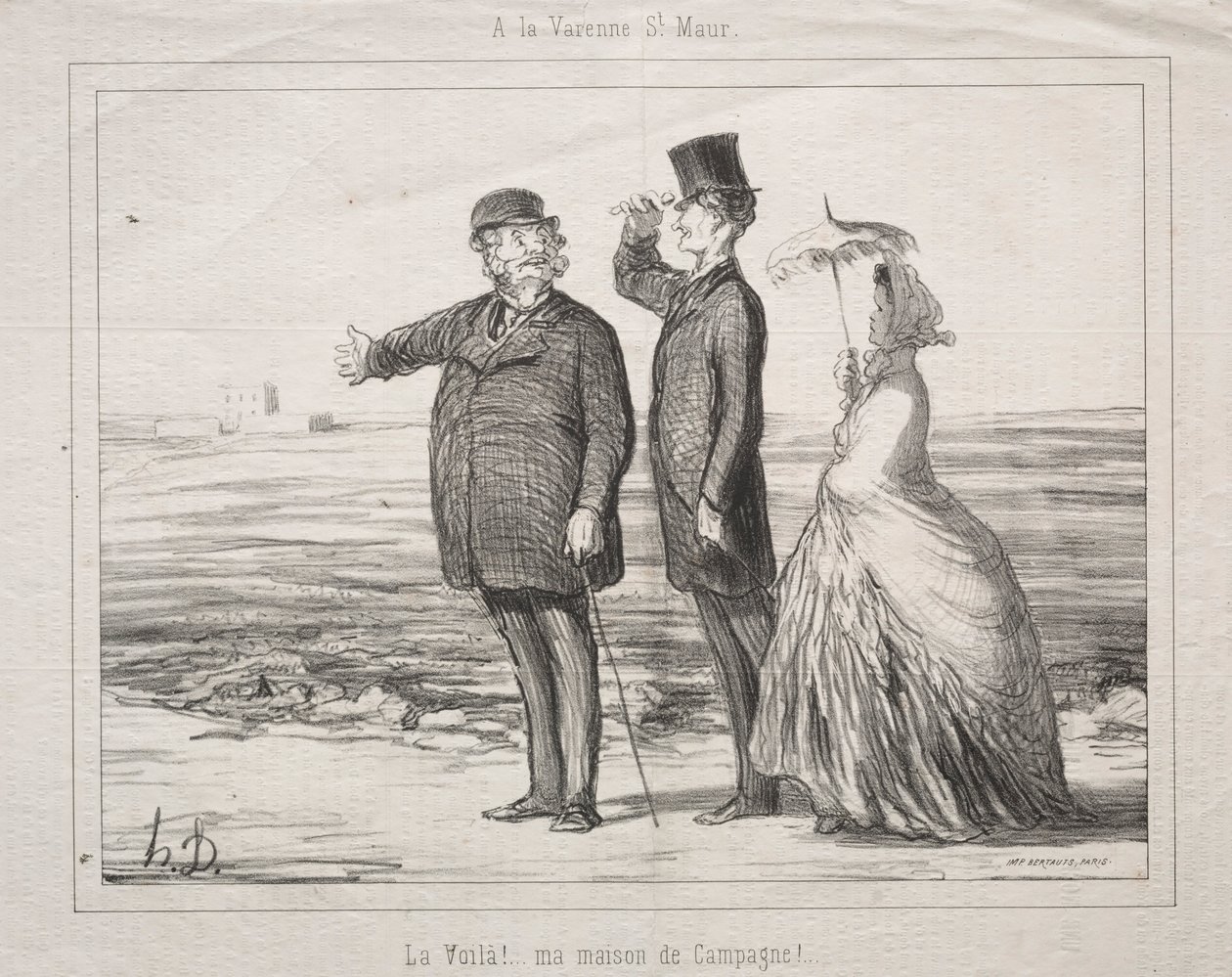 在Varenne-Saint-Maur：看！这是我在乡下的房子，1862年。 作者 奥诺雷·杜米埃