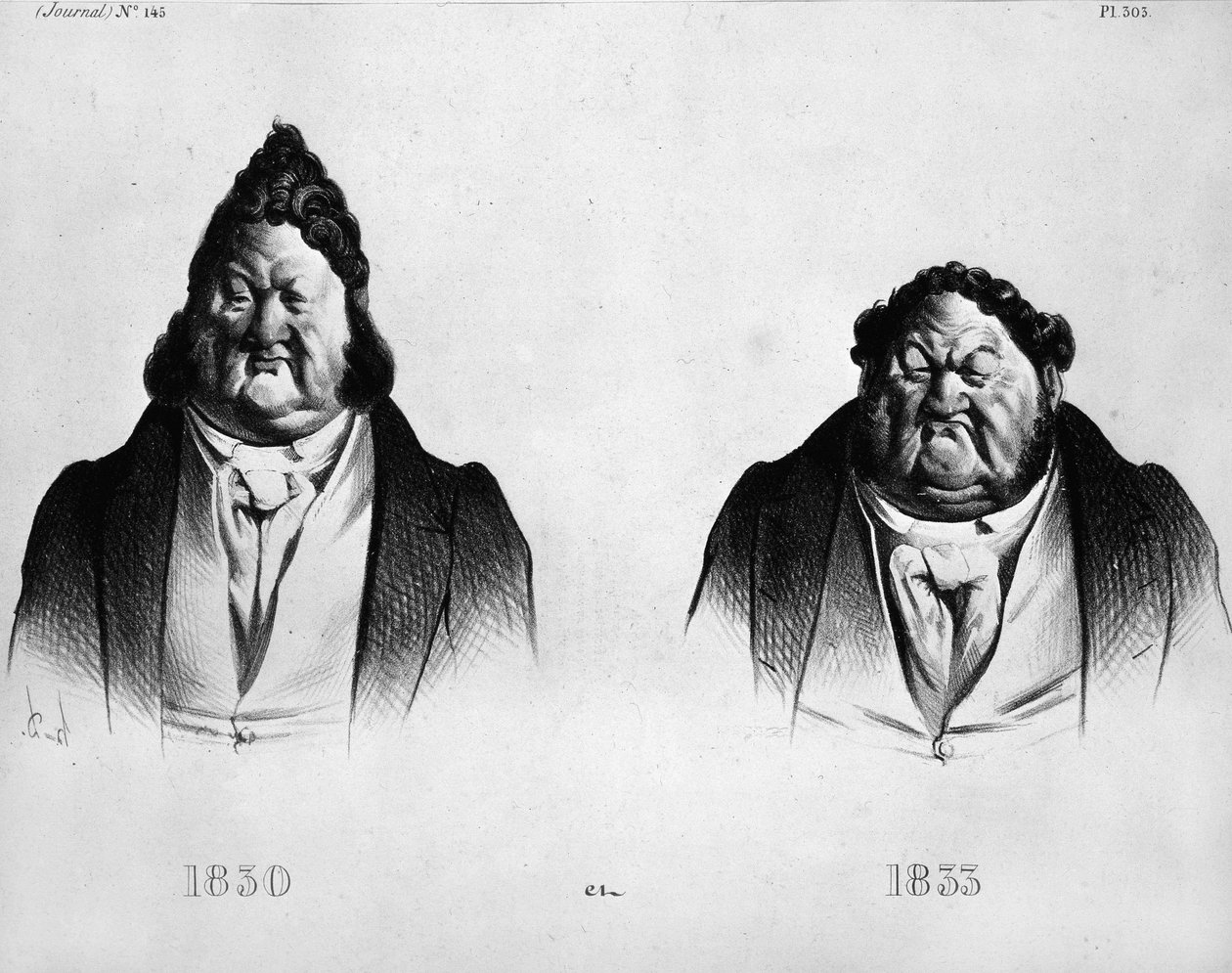 Cartoon on Louis Philippe I (1773 - 1850) by Daumier (1808 - 1879) - in “” Journal”, No. 145. Engraving around 1833 作者 奥诺雷·杜米埃