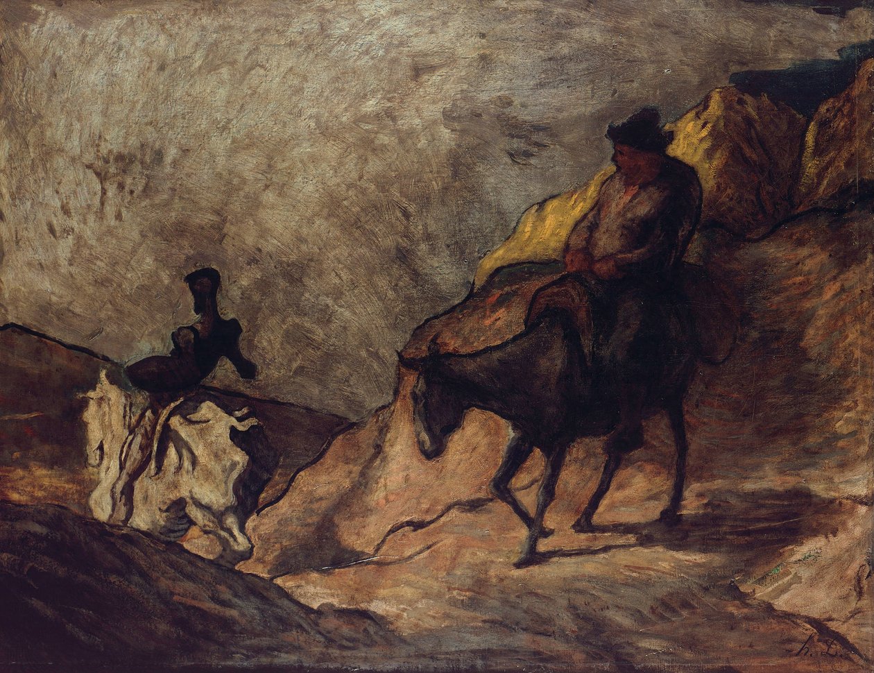 唐·吉ote德（Don Quixote）和桑乔·潘萨（Sancho Panza），1866-1867年 作者 奥诺雷·杜米埃