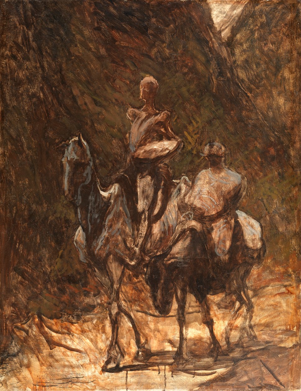 唐·吉x德（Don Quixote）和桑乔·潘萨（Sancho Panza），1868-1870年。 作者 奥诺雷·杜米埃