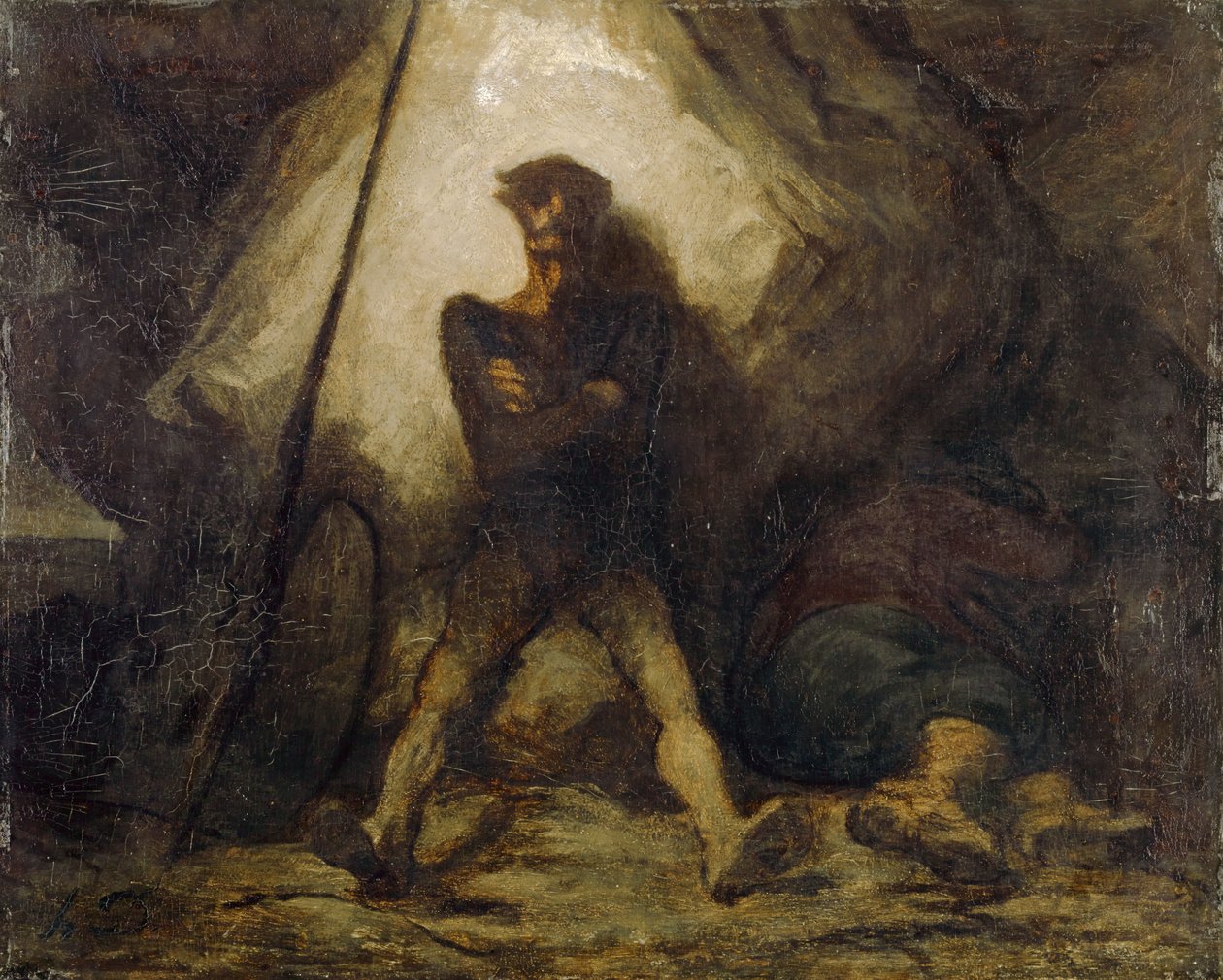唐吉诃德的守夜，1855-56 作者 奥诺雷·杜米埃
