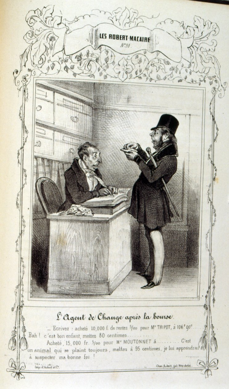 Illustration about ideas and legends Philipon, under the title Les Cent and Robert Macaire 作者 奥诺雷·杜米埃
